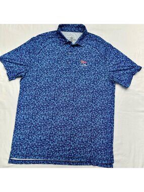 U.S. Open 123RD LACC Floral Polo Shirt Navy & Light Blue Large